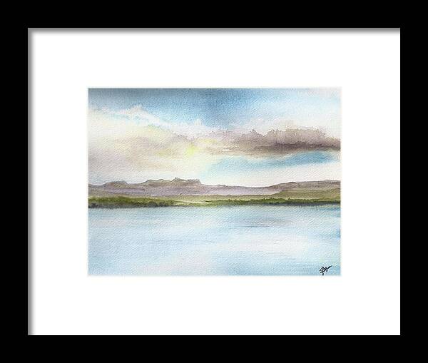 Blue Framed Print featuring the painting Thunderhead Rising by Elise Boam