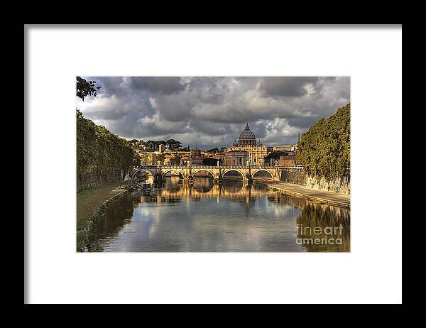 Tiber Framed Print featuring the photograph Tiber River by Peter Kennett