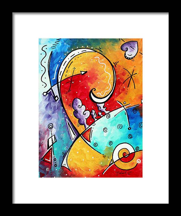 Original Framed Print featuring the painting Tickle My Fancy Original Whimsical Painting by Megan Aroon