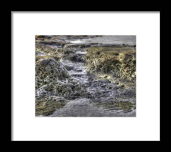 Ocean Framed Print featuring the photograph Tide Pool Waterfall by Dusty Wynne