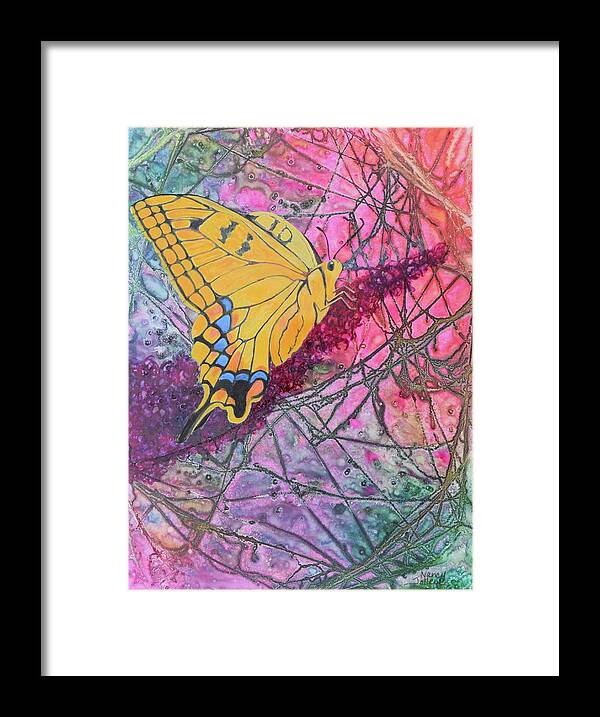 Butterfly Framed Print featuring the painting Tiger Swallowtail by Nancy Jolley
