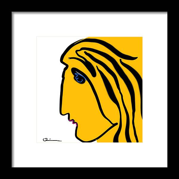 Face Framed Print featuring the digital art Tigress 2 by Jeffrey Quiros