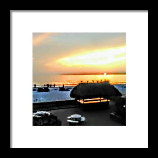 Tiki Hut Framed Print featuring the photograph Tiki by the Sea by Suzanne Berthier