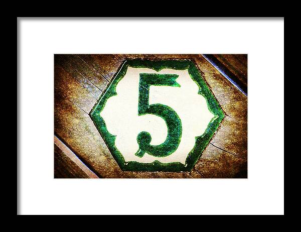 Five Framed Print featuring the digital art Tile 5 by Valerie Reeves