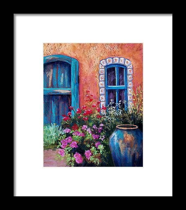 Landscape Framed Print featuring the pastel Tiled Window by Candy Mayer