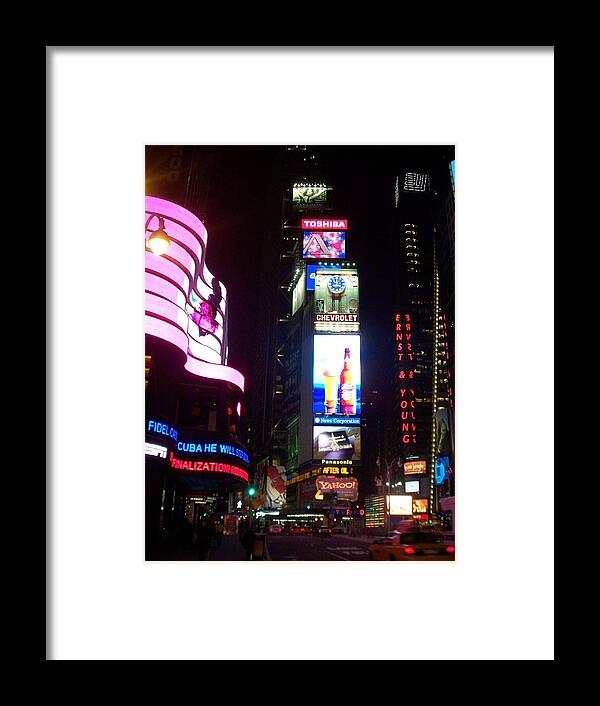 Times Square Framed Print featuring the photograph Times Square 1 by Anita Burgermeister