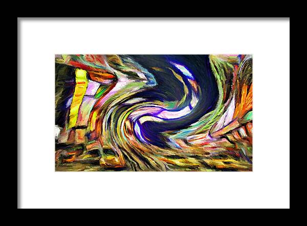 Times Square Framed Print featuring the digital art Times Square Swirl by Caito Junqueira