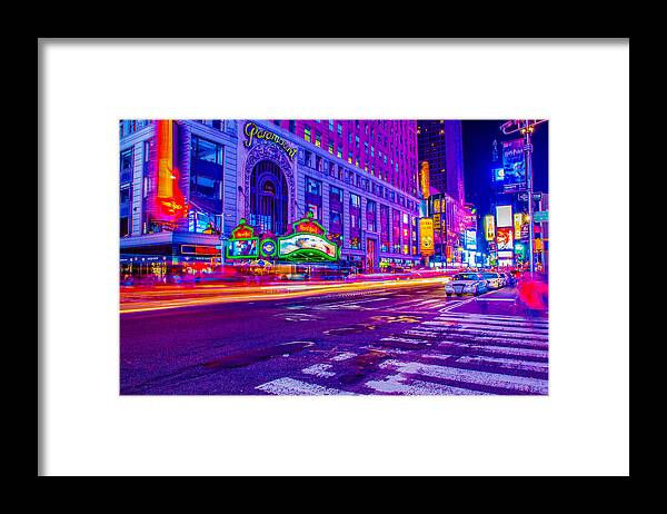 Times Square Framed Print featuring the photograph Times Square Ultra Vibrant by Mark Rogers