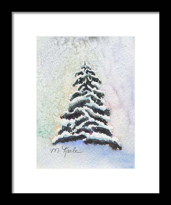 Winter Framed Print featuring the painting Tiny Snowy Tree by Marsha Karle