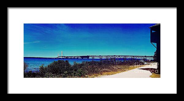 Mackinaw Bridge Framed Print featuring the photograph Tip of the Mitt by Randall Cogle