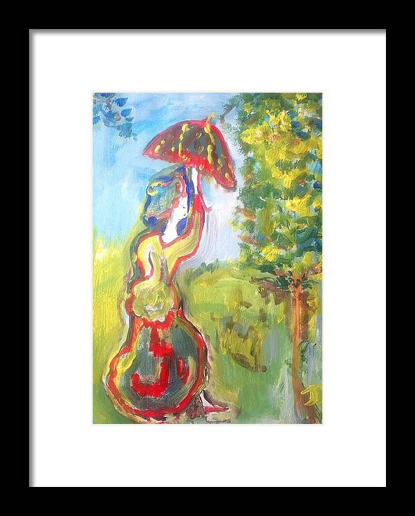 Grass Framed Print featuring the painting Tip toe on the grass by Judith Desrosiers