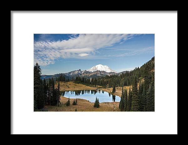 Alpine Framed Print featuring the photograph Tipsoo Lake and Rainier by Michael Russell