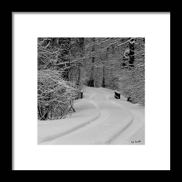 Tire Tracks Framed Print featuring the photograph Tire Tracks by Edward Smith