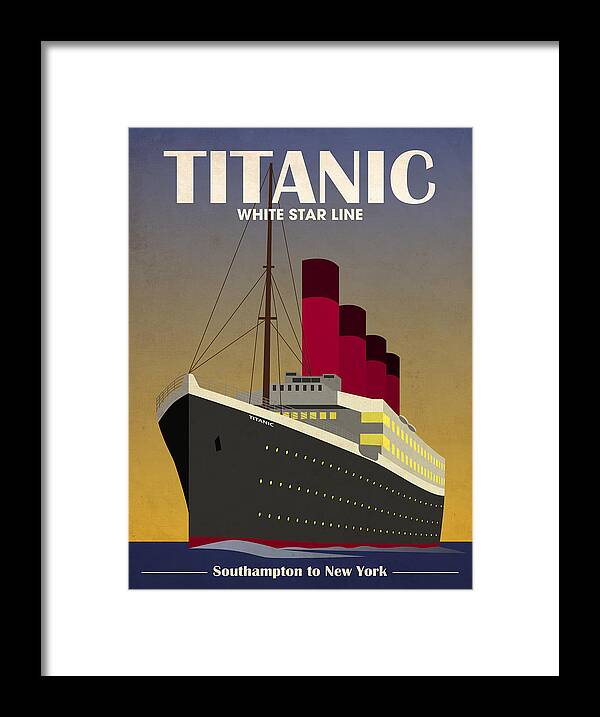 Titanic Framed Print featuring the digital art Titanic Ocean Liner by Michael Tompsett