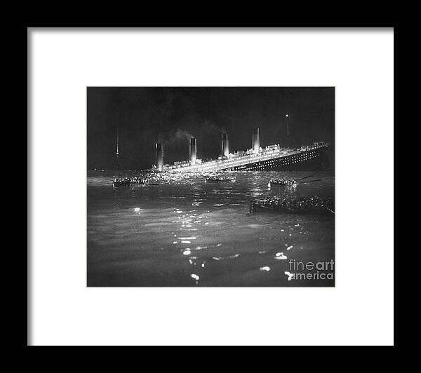 1912 Framed Print featuring the photograph Titanic Re-creation, 1912 by Granger