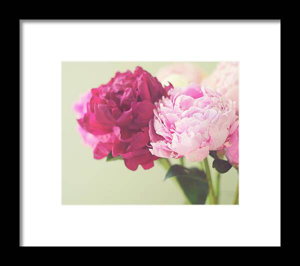 Peonies Framed Print featuring the photograph To Have And To Hold by Amy Tyler