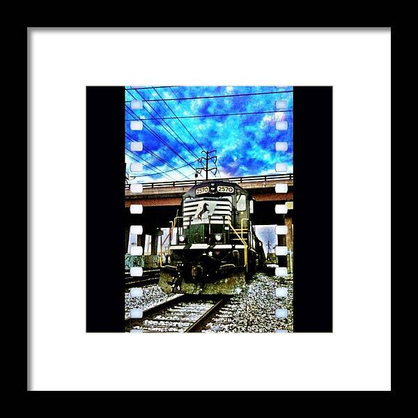 Freight Engine Framed Print featuring the photograph To Ride A Black Steel Horse by Nick Heap