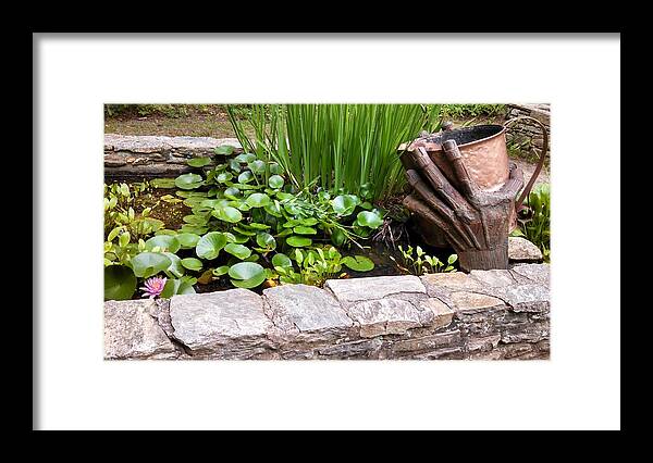 Small Pond Framed Print featuring the photograph To Serve One Another by Allen Nice-Webb