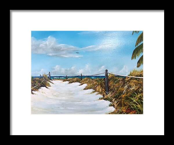 Beach Framed Print featuring the painting To The Beach by Lloyd Dobson
