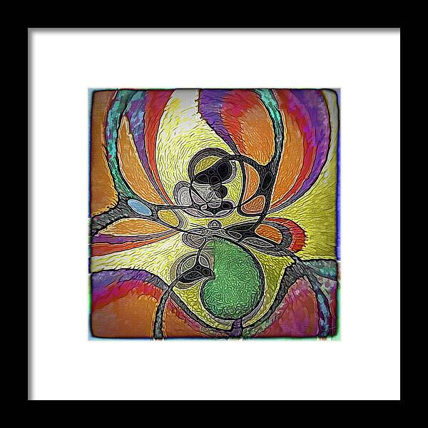 Abstract Framed Print featuring the digital art To The Bone by Linda Dunn