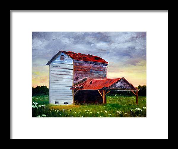 Tobacco Barn Framed Print featuring the painting Tobacco Road by Phil Burton