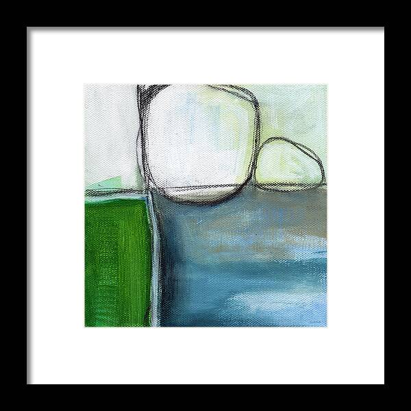Abstract Framed Print featuring the painting Together by Linda Woods