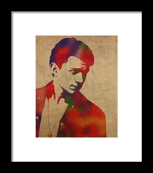 Tom Holland Framed Print featuring the mixed media Tom Holland Watercolor Portrait by Design Turnpike