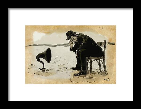 Tom Framed Print featuring the digital art Tom Waits by Sean King