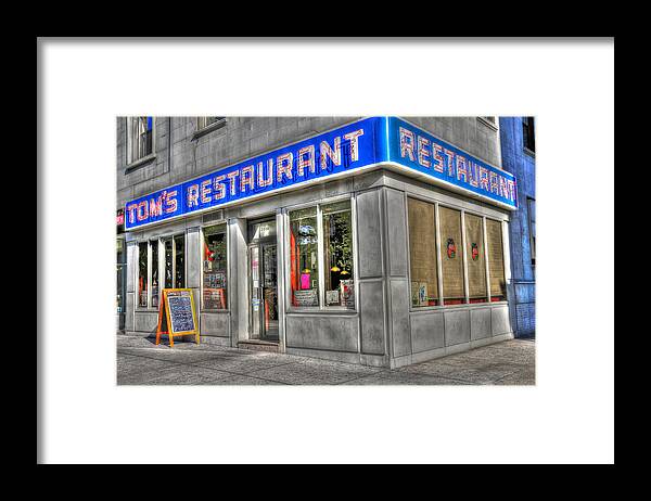 Tom's Restaurant Framed Print featuring the photograph Tom's Restaurant of Seinfeld Fame by Randy Aveille