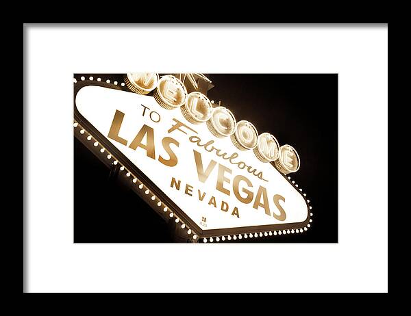 Las Vegas Sign At Night Framed Print featuring the photograph Tonight In Vegas by Az Jackson