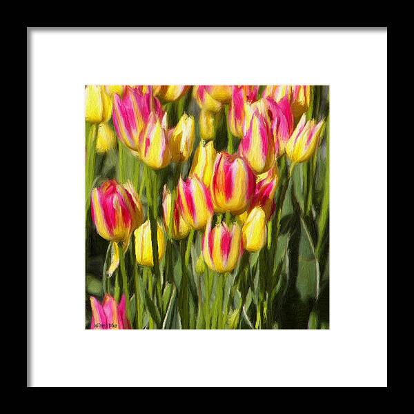 Tulips Framed Print featuring the painting Too Many Tulips by Jeffrey Kolker