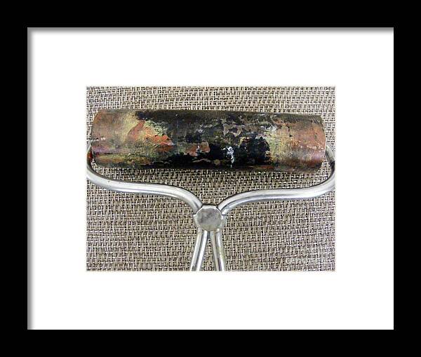 Roller With Abstract Painting Framed Print featuring the mixed media Too Pretty to Wash Off by Nancy Kane Chapman