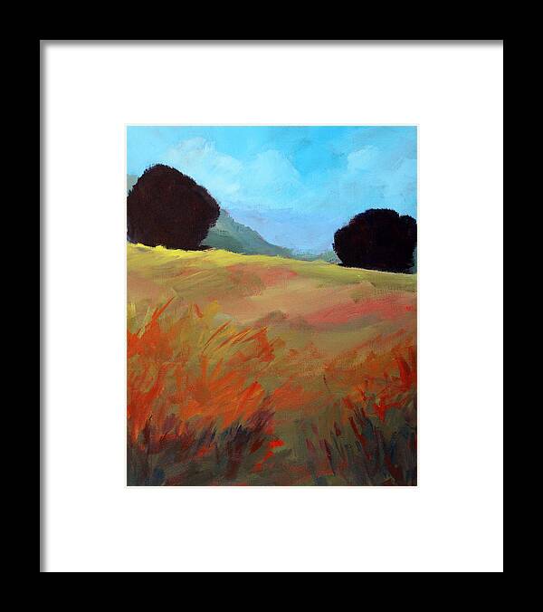 Oregon Landscape Painting Framed Print featuring the painting Top of the Hill by Nancy Merkle