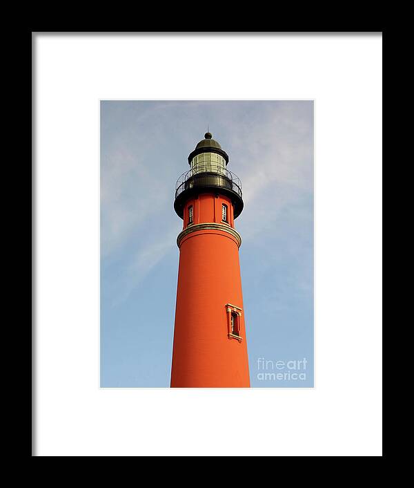 Ponce Inlet Framed Print featuring the photograph Top Of The Ponce Inlet Lighthouse by D Hackett