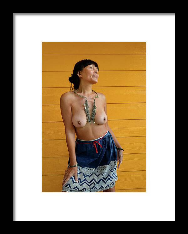 Topless Girl Framed Print featuring the photograph topless Black Hmong 2 by Thu Nguyen
