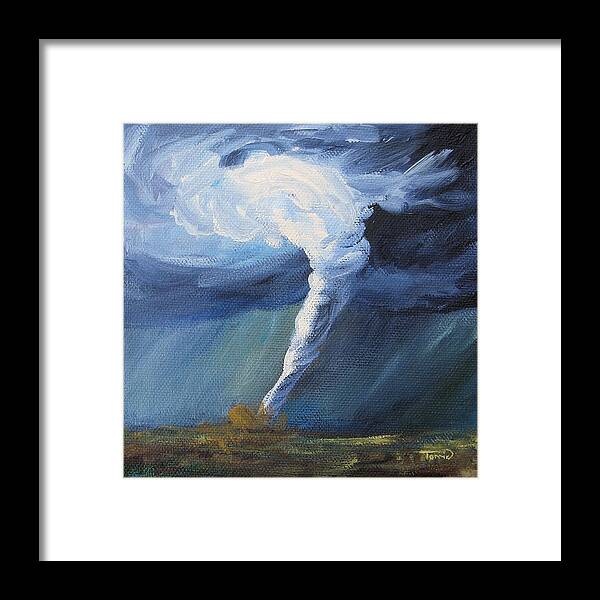 Tornado Framed Print featuring the painting Tornado II by Torrie Smiley