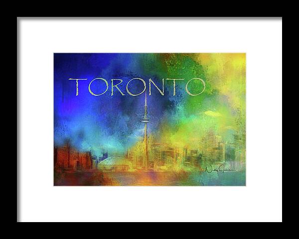 Toronto Framed Print featuring the digital art Toronto - Cityscape by Nicky Jameson