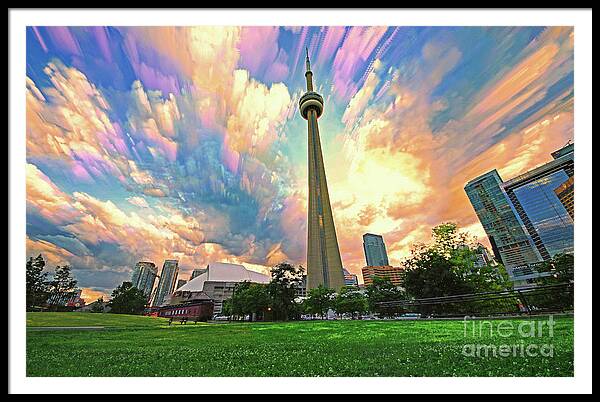 Toronto Framed Print featuring the photograph Toronto CN Tower with Skyline by Charline Xia