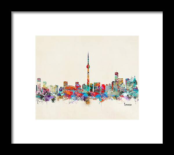 Toronto City Framed Print featuring the painting Toronto Ontario Skyline by Bri Buckley