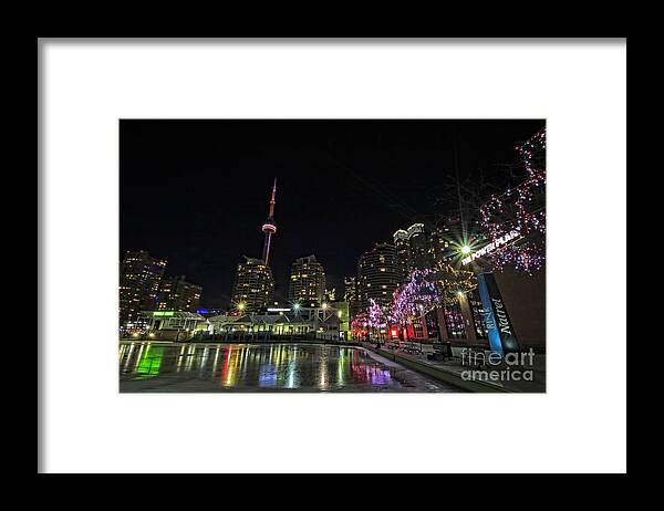 Toronto Framed Print featuring the photograph Toronto Warm Christmas Eve Skating Rink by Charline Xia