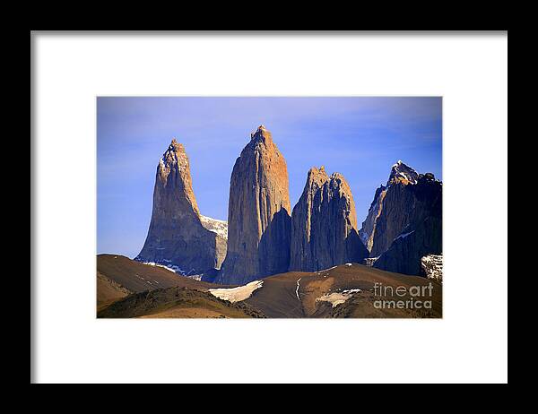 Torres Del Paine National Park Chile Patagonia Framed Print featuring the photograph Torres del Paine 07 by Bernardo Galmarini