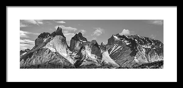 Torres Del Paine Framed Print featuring the photograph Torres del Paine National Park - Panoramic Patagonia Photograph by Duane Miller