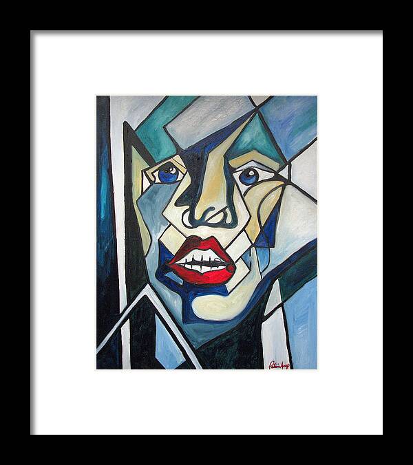 Abstract Framed Print featuring the painting Tortured by Patricia Arroyo