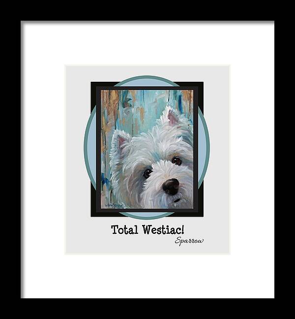 Westie Framed Print featuring the painting Total Westiac by Mary Sparrow