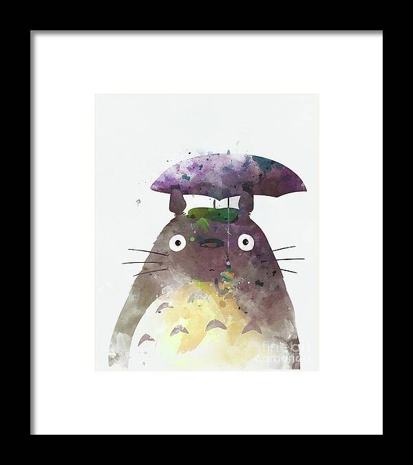 Totoro Framed Print featuring the mixed media Totoro My Neighbour by Monn Print