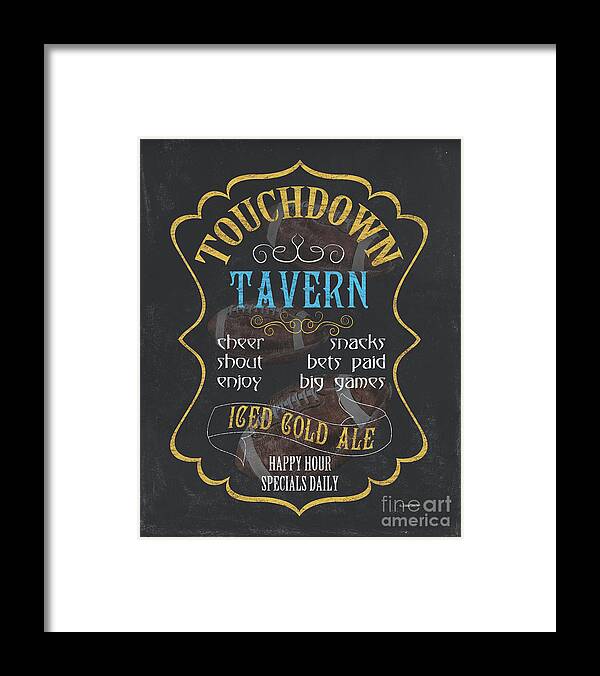 Beer Framed Print featuring the painting Touchdown Tavern by Debbie DeWitt