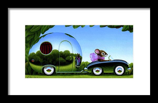 Driving Framed Print featuring the painting Touring by Chris Miles