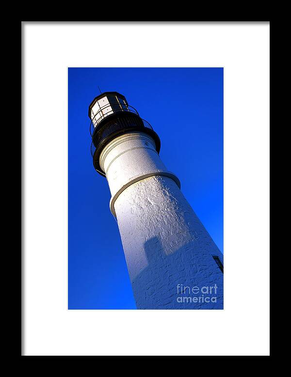 Portland Framed Print featuring the photograph Towering Portland Head Light by Olivier Le Queinec