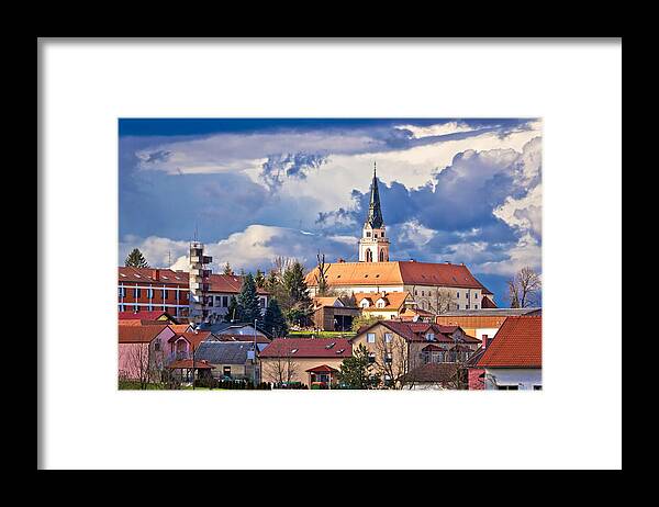 Croatia Framed Print featuring the photograph Town of Krizevci cathedral view by Brch Photography
