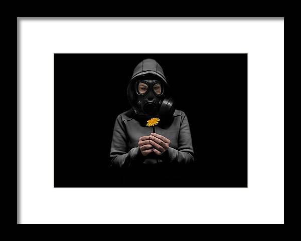 Gasmask Framed Print featuring the photograph Toxic Hope by Nicklas Gustafsson